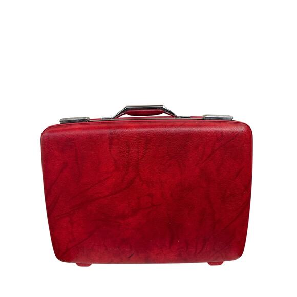 vintage red American Escort suitcase, American Tourist durable